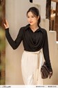 Ma087 - 8776-14 Ảnh của Áo kiểu cổ sơ mi tà đổ